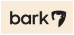 "bark" with a black dog barking logo